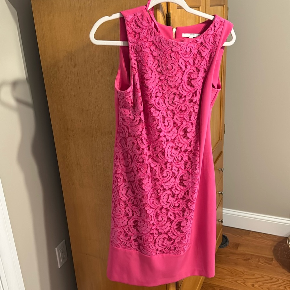 Wedding guest dress pink lace dress